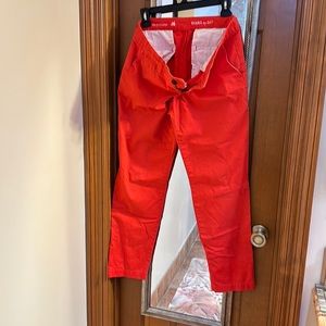 Gap red orange broken in straight khakis